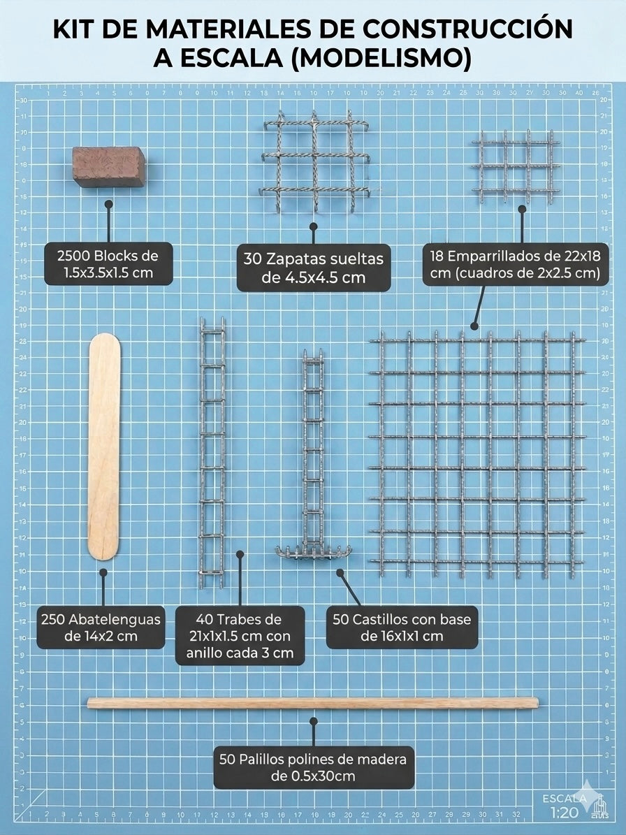 Materiales Construcción Maqueta Escala 1:20 Casa