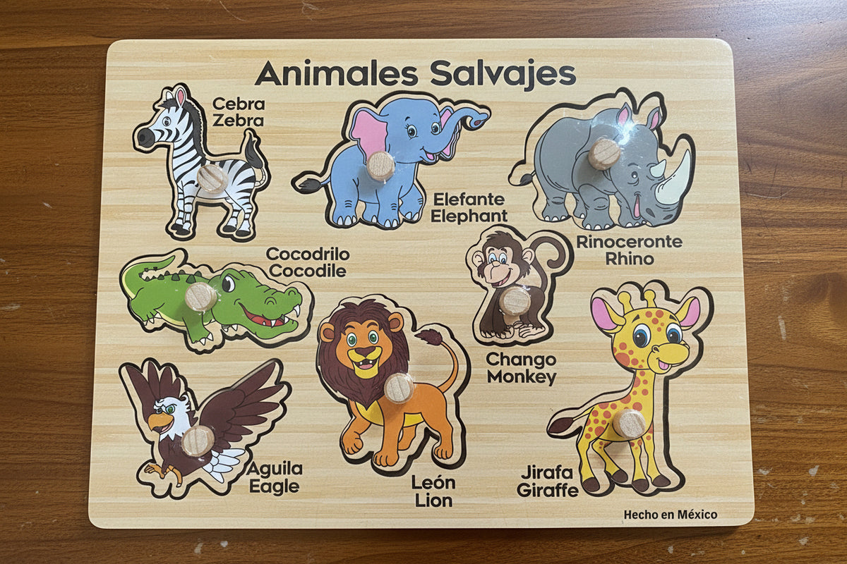 ROMPECABEZAS DE LOS ANIMALES SALVAJES / Madera
