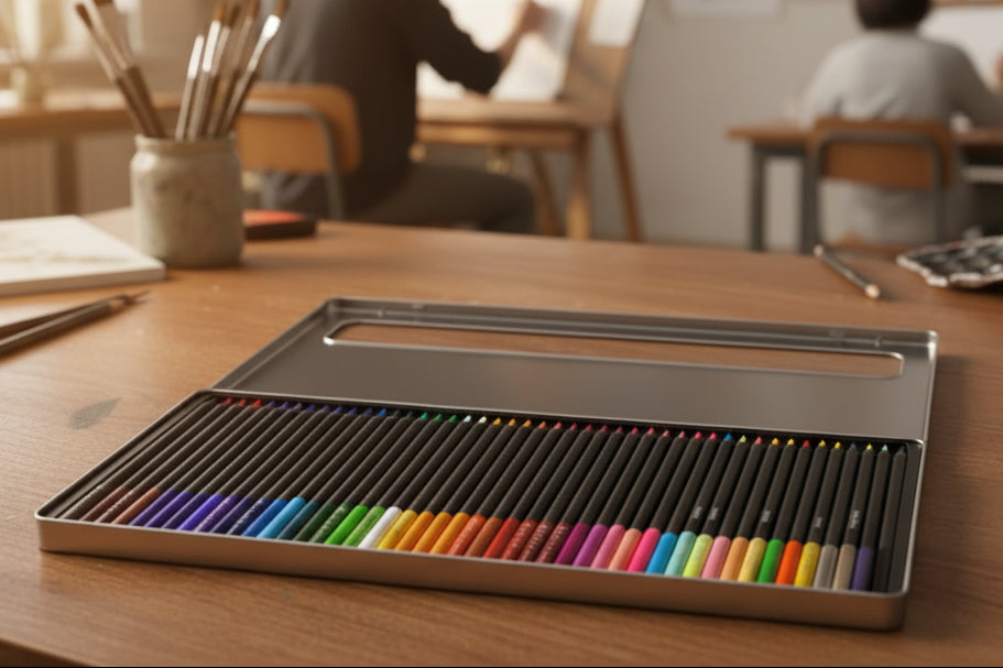 Lápices de Colores Madera Negra CRAFT Caja Metálica 48 colores