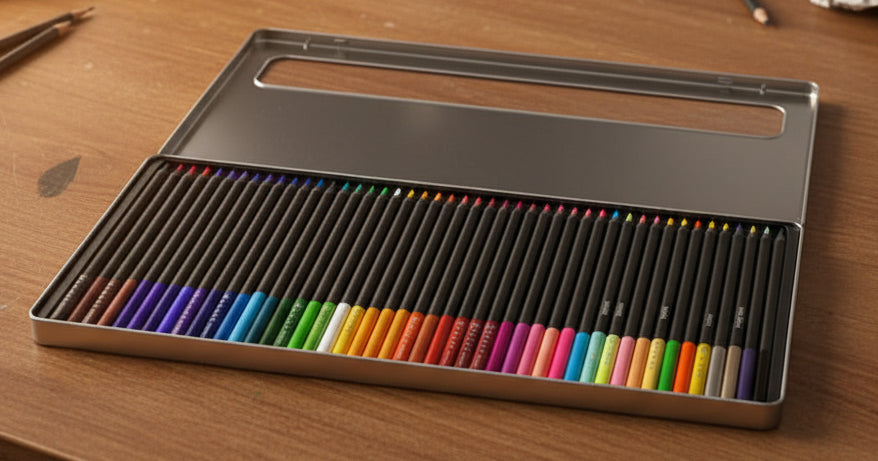 Lápices de Colores Madera Negra CRAFT Caja Metálica 48 colores