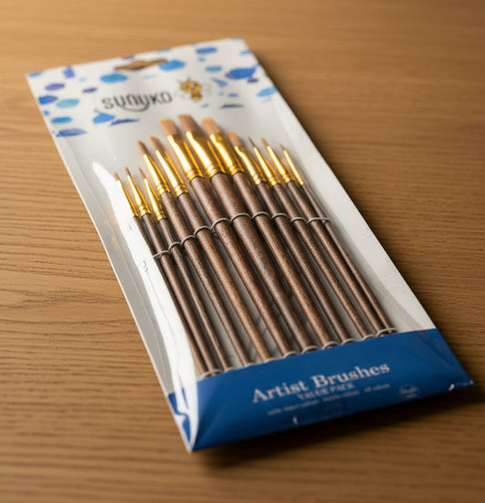 SET DE PINCELES PLANOS SUNUKO Q818B-12