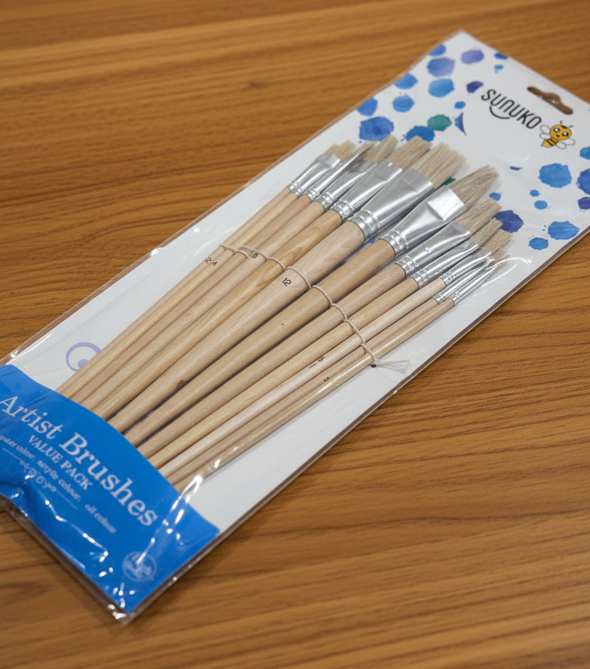 PAQUETE DE PINCLES PLANOS ARTIST BRUSHES