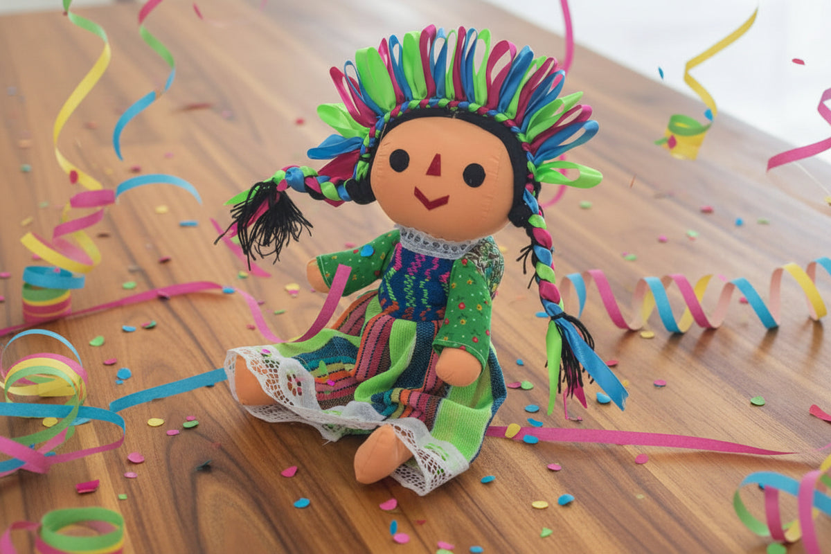Muñeca de Trapo Artesanal Mexicana Lele & Panchito (25cm) / Mayoreo 6 piezas
