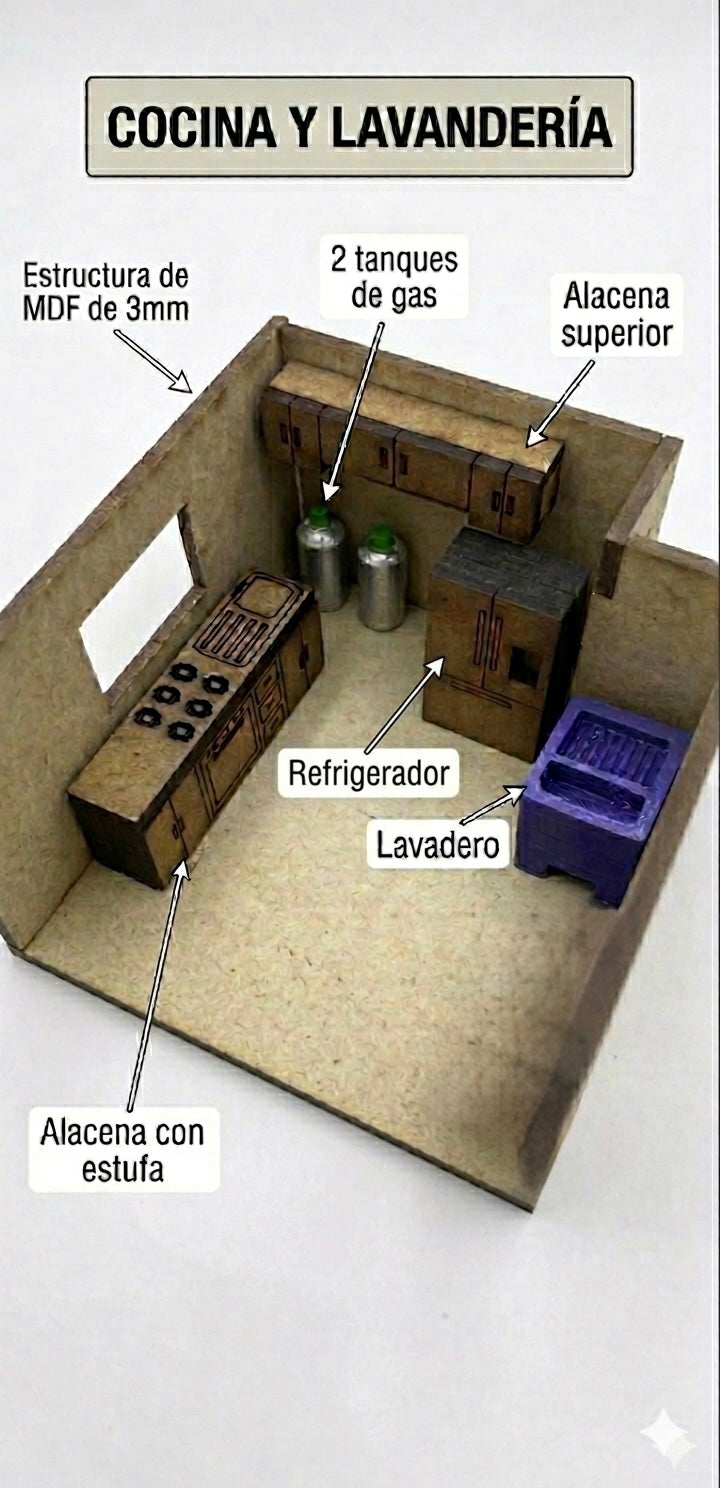 Kit Muebles Maqueta 1:50 Casa Básica +40 Pzs