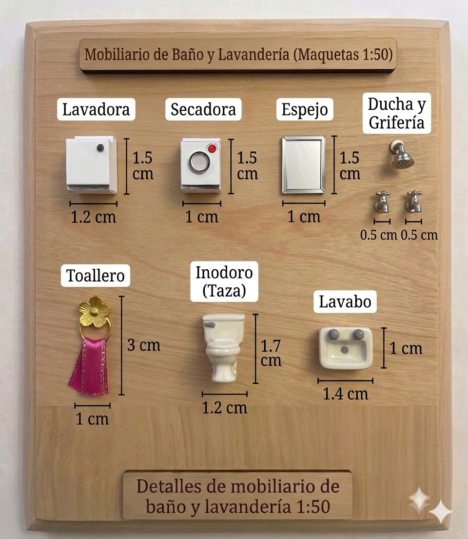 Kit Muebles Maqueta 1:50 Casa Básica +40 Pzs