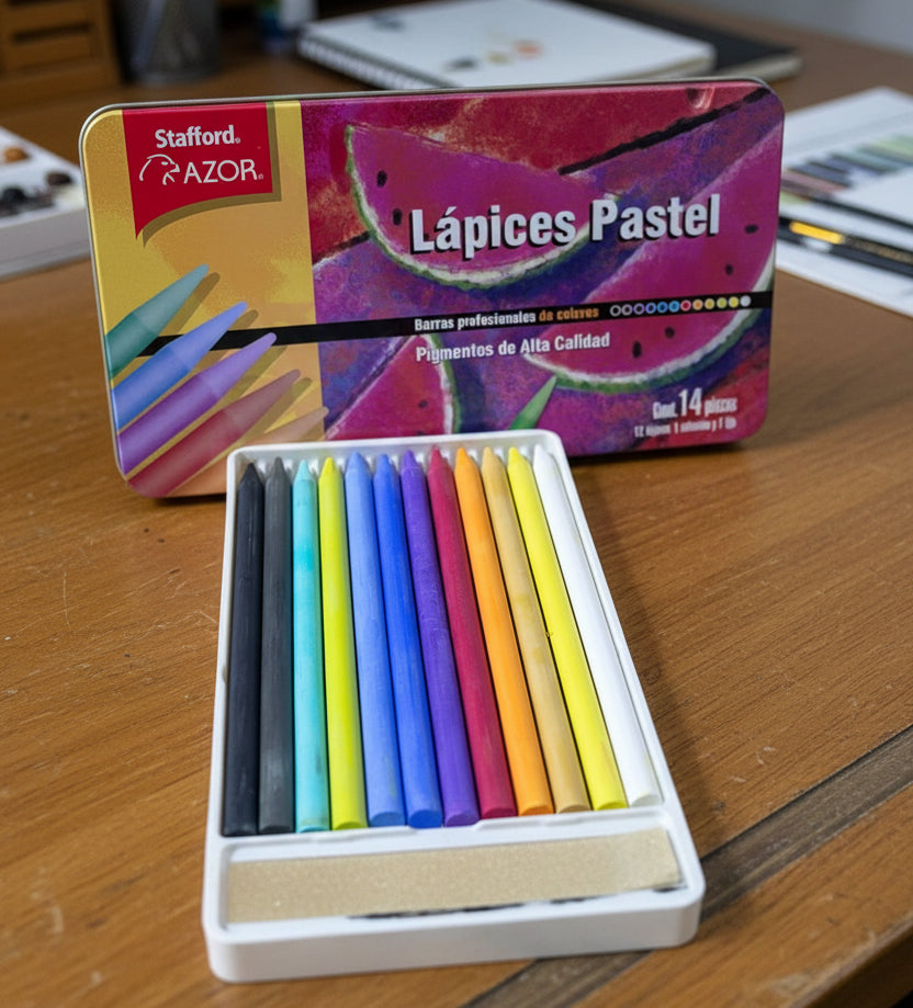 LAPICES PASTEL SECO AZOR 14PZ