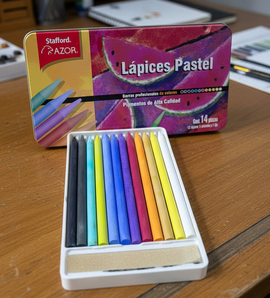 LAPICES PASTEL SECO AZOR 14PZ
