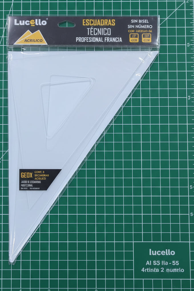 Escuadras Profesionales de Acrílico Lucello 42cm (12pz.)
