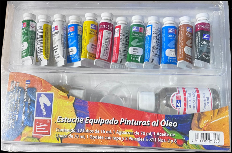 ESTUCHE EQUIPADO DE PINTURAS AL OLEO 17PZ
