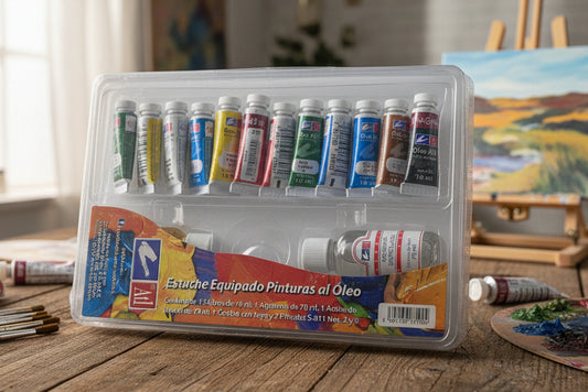 ESTUCHE EQUIPADO DE PINTURAS AL OLEO 17PZ