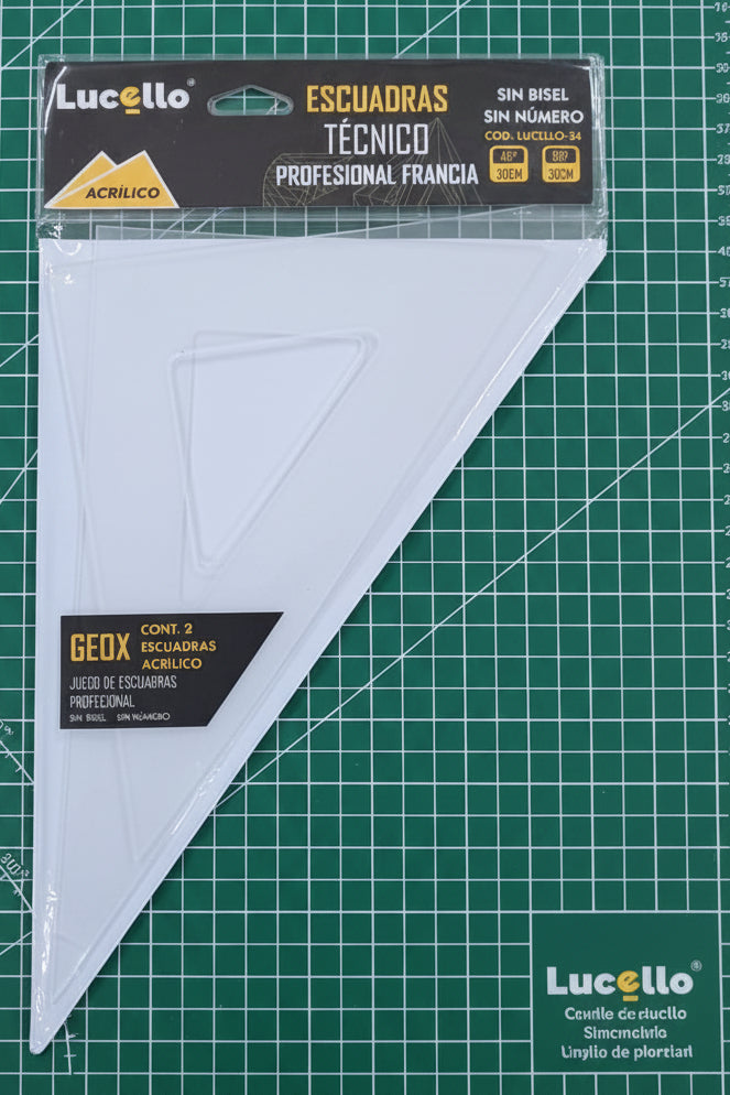 Escuadras Profesionales de Acrílico Lucello 30cm