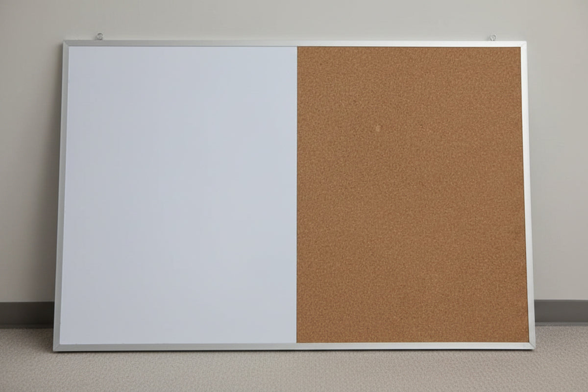 Pizarron Mixto Blanco y Corcho 60cmX90cm