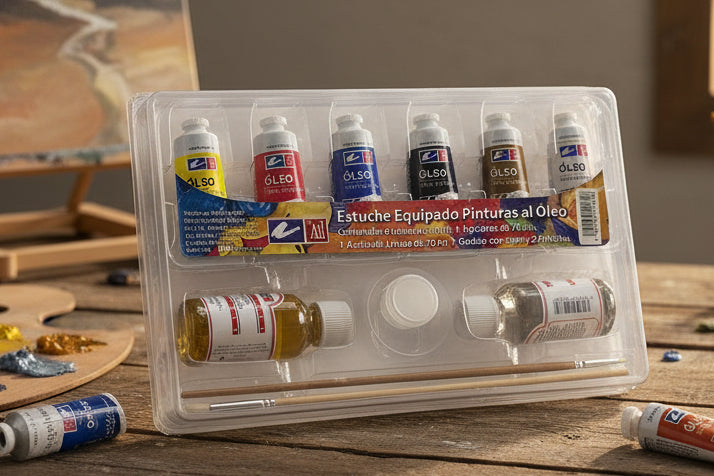 ESTUCHE EQUIPADO DE PINTURAS AL OLEO 11PZ