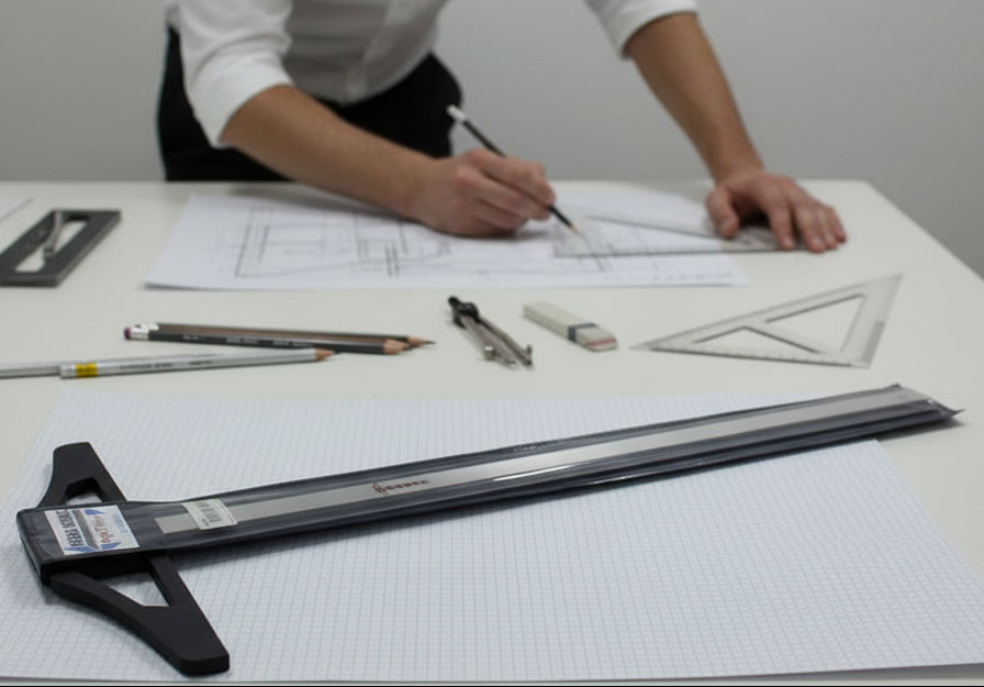 Regla T de Aluminio con acrílico (60cm)