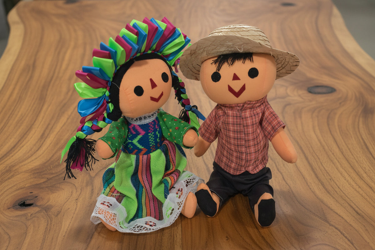 Muñeca de Trapo Artesanal Mexicana Lele & Panchito (25cm) / Mayoreo 6 piezas