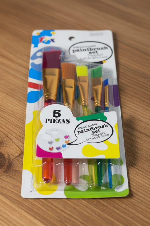 PAQUETE DE PINCELES PLANOS PARA NIÑOS