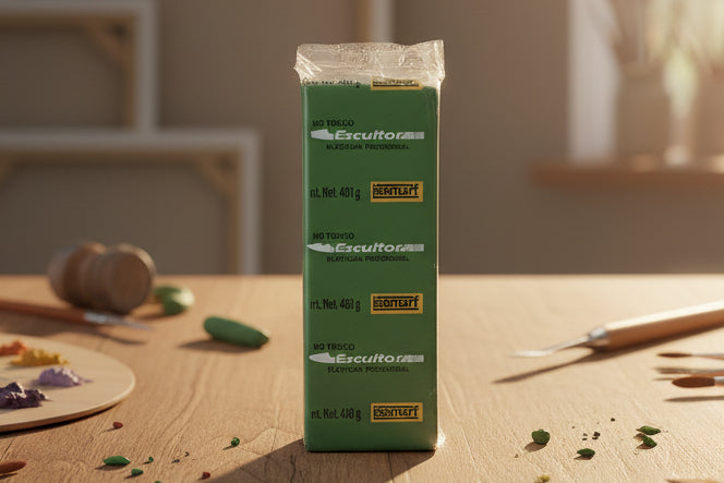 PLASTILINA DE ESCULTOR VERDE 400g